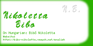 nikoletta bibo business card
